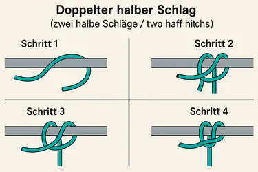 Schritt-für-Schritt-Visualisierung des doppelten halben Schlags