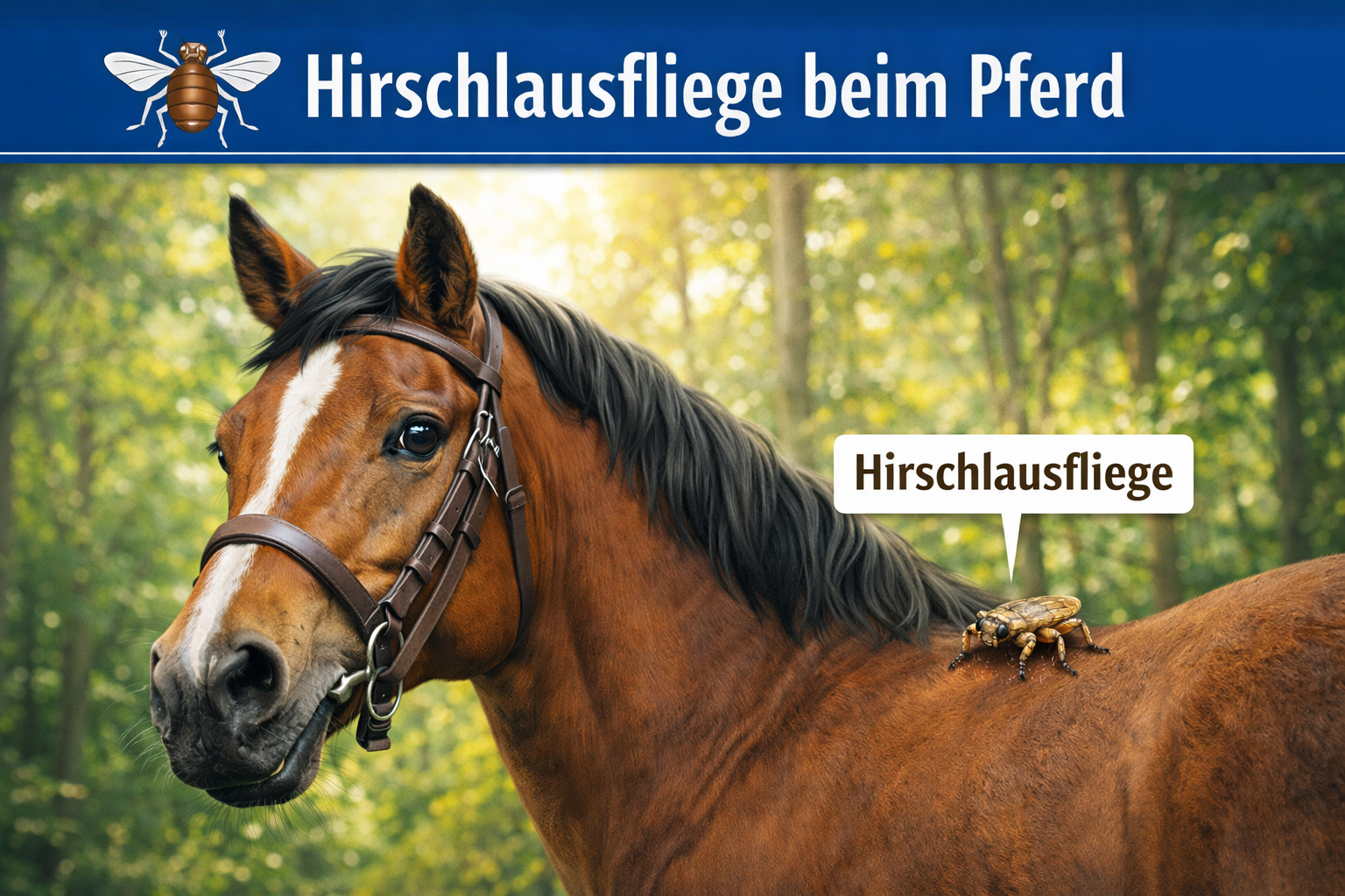 Hirschlausfliege beim Pferd