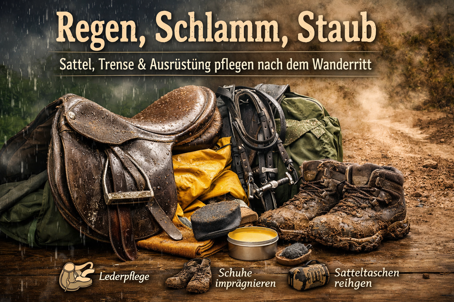 Ausrüstungspflege beim Wanderreiten