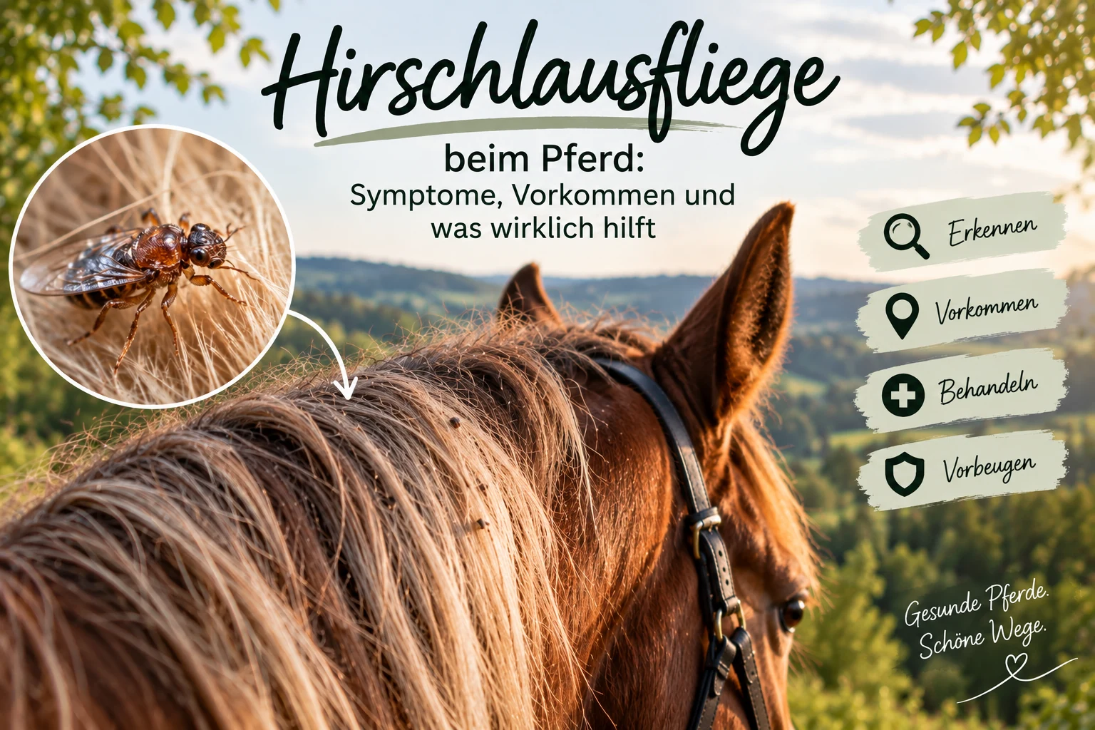 Hirschlausfliege beim Pferd