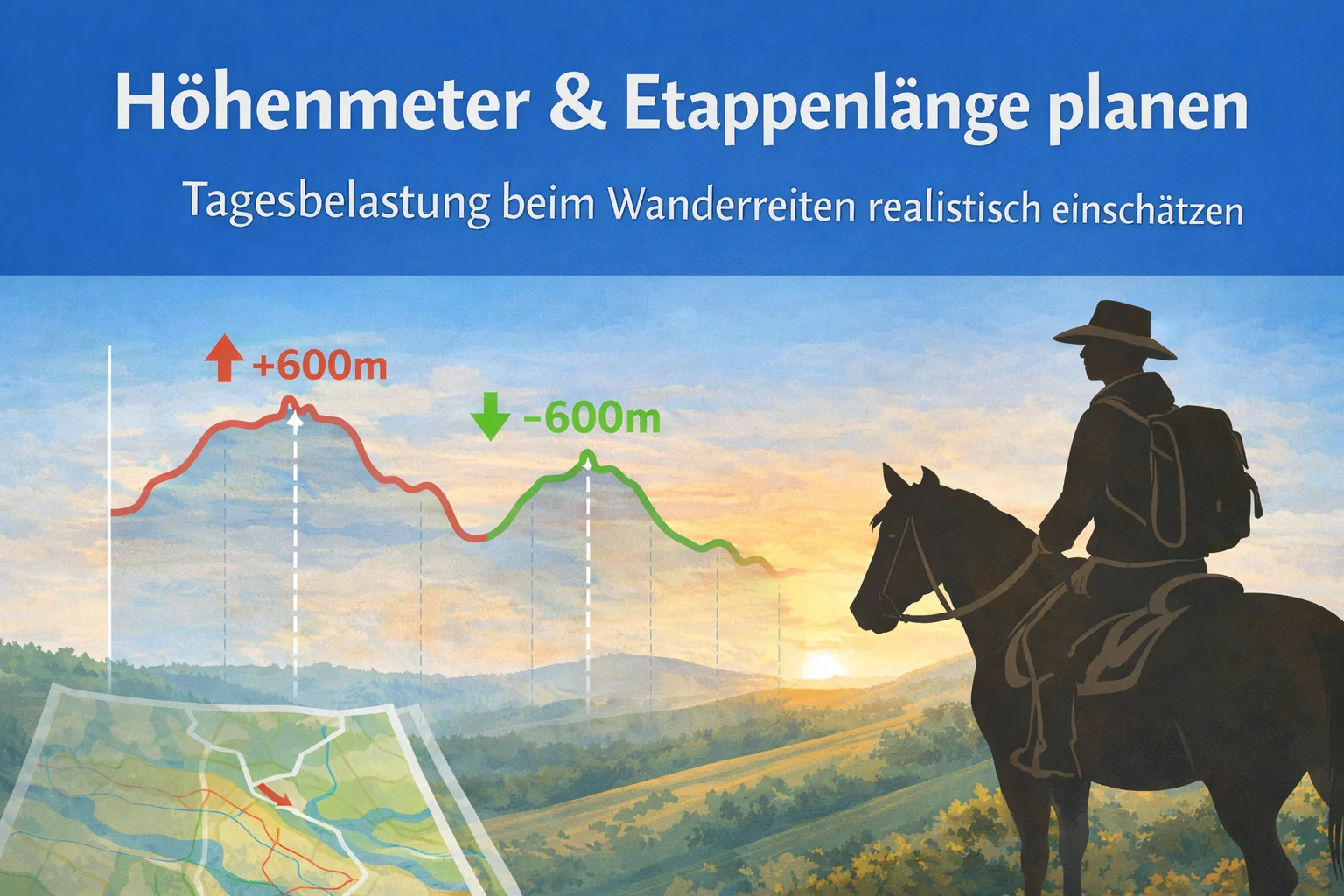 Höhenmeter beim Wanderreiten, Tagesbelastung und Etappenlänge realistisch planen