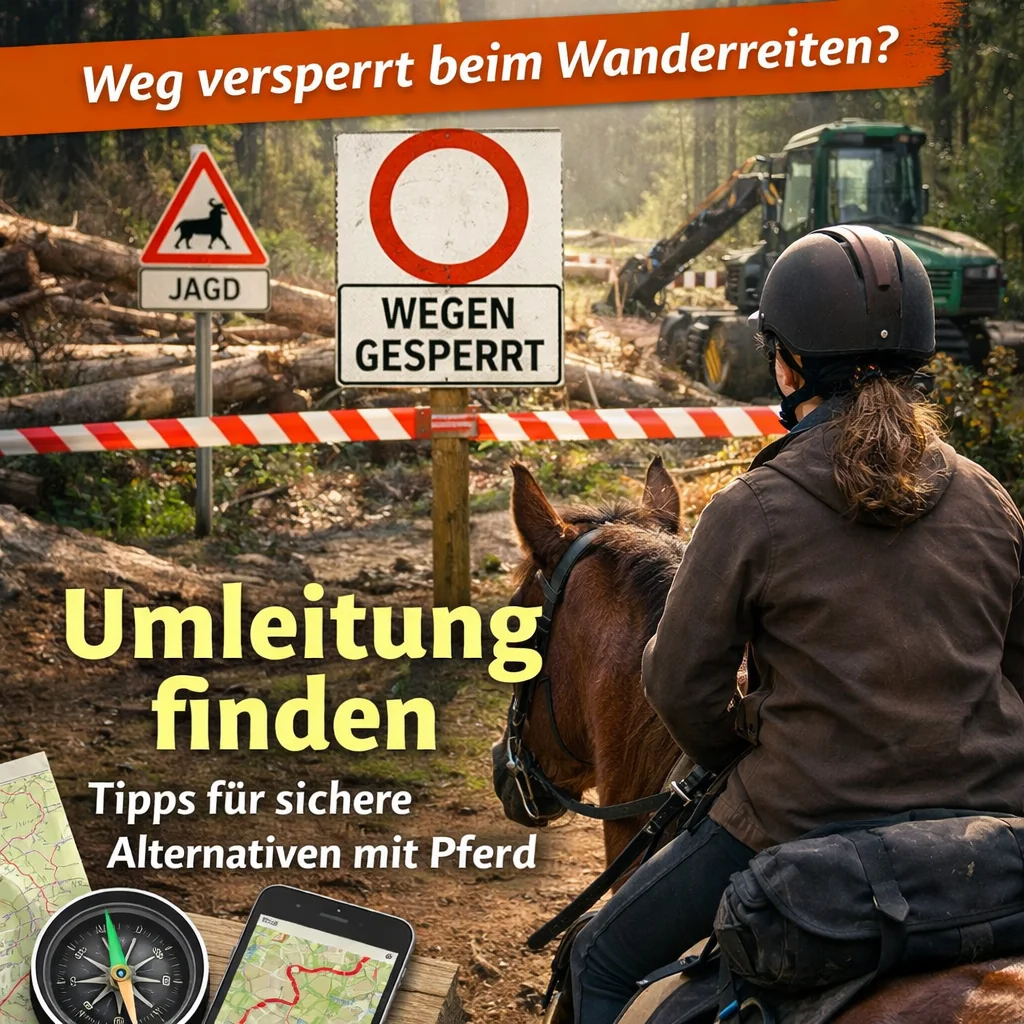 Weg versperrt oder gesperrt beim Wanderreiten: So findest du sicher eine Umleitung (ohne Stress für dich und dein Pferd)
