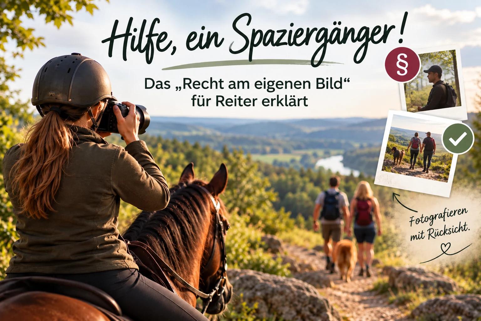 Hilfe, ein Spaziergänger! Das „Recht am eigenen Bild“ für Reiter erklärt